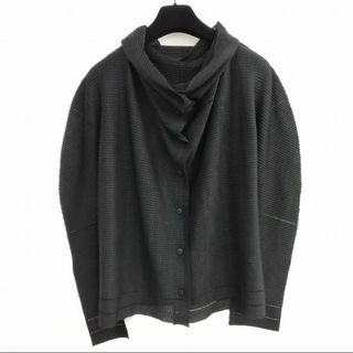 ミーイッセイミヤケ 美品 18AW シャツ ブラウス プリーツ 長袖 ブラック(シャツ/ブラウス(長袖/七分))