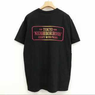 ネイバーフッド(NEIGHBORHOOD)のボックス ロゴ プリント Tシャツ トップス 半袖 S ブラック(Tシャツ/カットソー(半袖/袖なし))