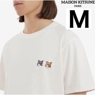メゾンキツネ(MAISON KITSUNE')のMaison kitsune メゾンキツネ  白 Tシャツ Mサイズ(Tシャツ(半袖/袖なし))