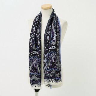 エトロ(ETRO)の■美品■ETRO エトロ シルク ロング スカーフ ストール ショール 《42cm × 136cm》ペイズリー シルク×ウール イタリア製 アクセサリー ブランド古着【中古】20230807/GN7368(バンダナ/スカーフ)