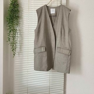 スピックアンドスパン(Spick & Span)のSpick & Span シルクネップスリーブレスジャケット ジレ ベスト(ベスト/ジレ)