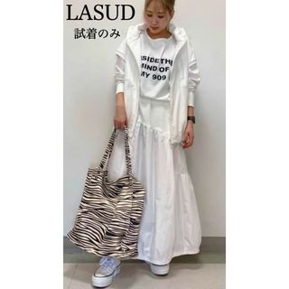 ラシュッド(LASUD)の試着のみ☆LASUD 異素材　ベスト　フード　フーディ　白　ヤマダヤ　ラシュッド(ベスト/ジレ)