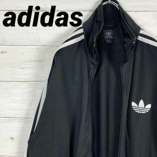 アディダス(adidas)の【極希少】アディダス☆トラックジャケット☆黒☆M☆トレフォイル刺繍(ジャージ)