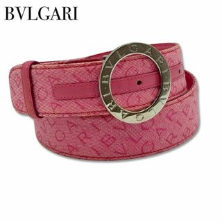 ブルガリ(BVLGARI)のブルガリブルガリ ロゴマニア シルバー金具 ベルト サイズ 105/42 ピンク(ベルト)