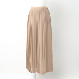 ■美品■AURALEE オーラリー Wool Polyester Sheer Cloth Pleated Skirt プリーツ ロング スカートサイズ0 ベージュ ブランド古着【中古】20230925/GO1781(その他)