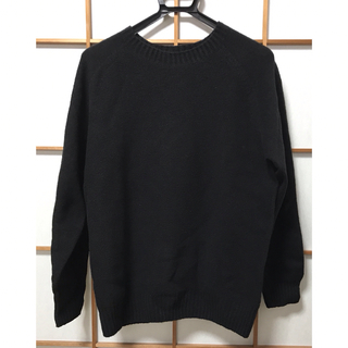 ユニクロ(UNIQLO)のユニクロ 3Dスフレクルーネックセーター ブラック(ニット/セーター)