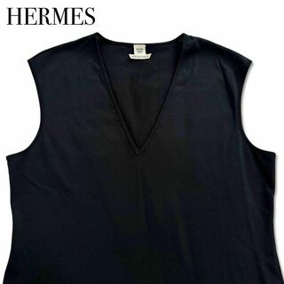 エルメス(Hermes)のエルメス ノースリーブ タンクトップ サイズ38 洋服 レディース ブラック M(カットソー(半袖/袖なし))