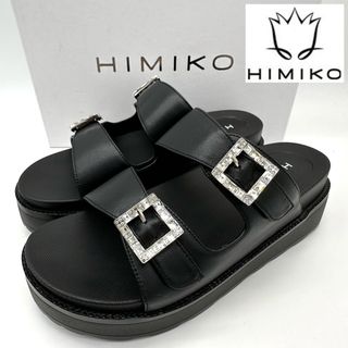 ヒミコ(卑弥呼)の〈美品〉HIMIKO ヒミコ【23.5cm】ビジュー スポーツサンダル 黒(サンダル)