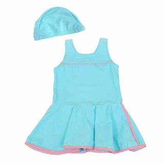 [Teddy] 子供 水着 女の子 ワンピース 水泳キャップ 2点セット キッズ(その他)