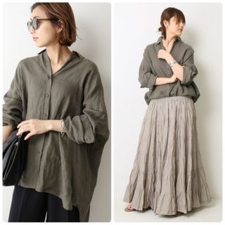 ドゥーズィエムクラス(DEUXIEME CLASSE)のmoku-usa様専用★ドゥーズイエムクラス★WIDE LINEN シャツ　(シャツ/ブラウス(長袖/七分))