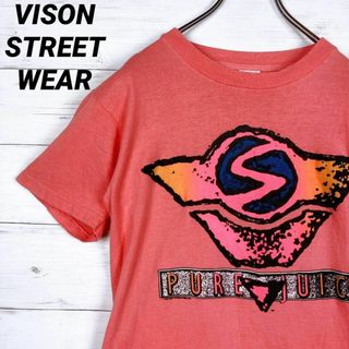 ヴィジョン ストリート ウェア(VISION STREET WEAR)の【VISONSTREETWEAR】Tシャツ☆M☆ピンク☆SIMS☆80s(Tシャツ/カットソー(半袖/袖なし))