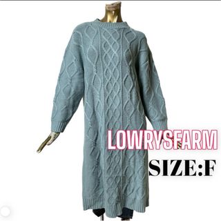 LOWRYS FARM - LOWRYSFARM ♥ ハーフネック バックスリットケーブルニットワンピース