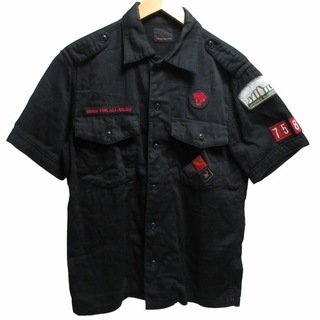 HYSTERIC GLAMOUR - ヒステリックグラマー ボーイスカウトシャツ ワークシャツ ワッペン 半袖 黒 M