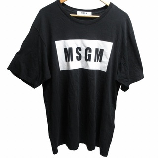 エムエスジーエム MSGM ラバーロゴTシャツ カットソー 半袖 ブラック XL