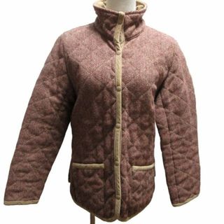 エーグル(AIGLE)のエーグル 中綿キルティングジャケット ハーフコート ウール 総柄 レッド M(その他)