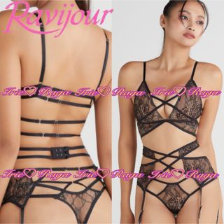 Ravijour★ブラショーツガーターベルト★銀ラメレース★ブラレット★Tバック