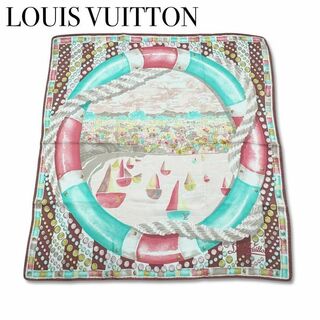 ルイヴィトン(LOUIS VUITTON)のルイヴィトン 浮き輪 ヨット スカーフ ショール レディース ピンク系　イタリア(バンダナ/スカーフ)