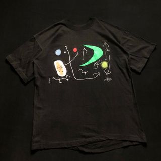 アートヴィンテージ(ART VINTAGE)のdeadstock 1wash 90s Joan Miro アートT 黒 XL(Tシャツ/カットソー(半袖/袖なし))