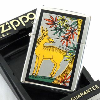 ジッポー(ZIPPO)のデットストック 廃版 激レア■Zippo ジッポー トリック・アート 花札 鹿とマリファナ 1995年製 USA製 メンズ レディース(タバコグッズ)