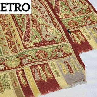 エトロ(ETRO)の★ETRO★ ストール ペイズリー ウール シルク ブラウン ベージュ グリーン(ストール/パシュミナ)