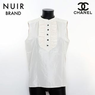 シャネル CHANEL フリル ノースリーブ シャツ ブラウス