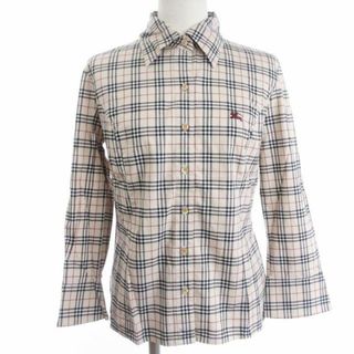 バーバリーブルーレーベル(BURBERRY BLUE LABEL)のバーバリーブルーレーベル ノバチェック シャツ ブラウス 長袖 ベージュ 38(シャツ/ブラウス(長袖/七分))