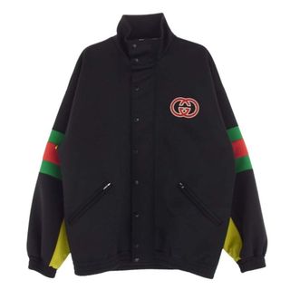 グッチ(Gucci)のGUCCI グッチ ジャケット 22AW 706437 XJETG ウェブストライプ ライトネオプレン ジップアップ トラック ジャケット ブルゾン ブラック系 M【中古】(その他)