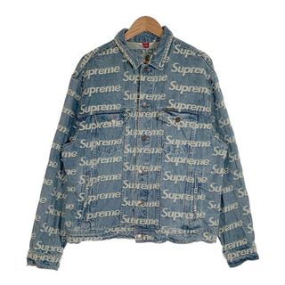 シュプリーム(Supreme)のSUPREME シュプリーム 21SS Frayed Logos Denim Trucker Jacket フレイドロゴ デニムトラッカージャケット インディゴ Size L(その他)