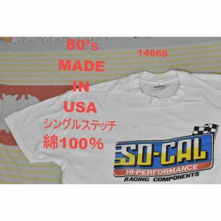 80’ｓ Tシャツ t14668 USA製 シングルステッチ 綿100％ 90(Tシャツ/カットソー(半袖/袖なし))