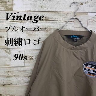 【k3082】USA古着90sヴィンテージ刺繍ロゴナイロンジャケットブルゾン(ナイロンジャケット)