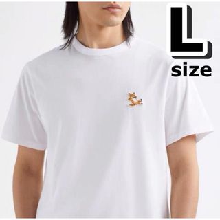 メゾンキツネ(MAISON KITSUNE')のMaison kitsune メゾンキツネ  白 Tシャツ Lサイズ(Tシャツ/カットソー(半袖/袖なし))