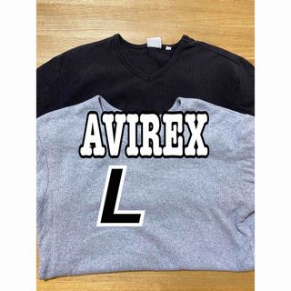 アヴィレックス(AVIREX)のAVIREX ／Tシャツ ／2枚セット ／Lサイズ／ グレー　ブラック(Tシャツ/カットソー(半袖/袖なし))