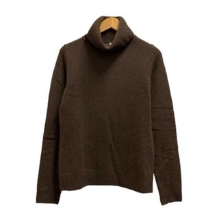 ユニクロ(UNIQLO)のユニクロ UNIQLO ニット セーター 長袖 タートルネック 無地 ウール 茶(ニット/セーター)