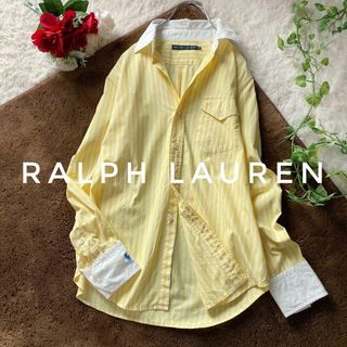 ラルフローレン(Ralph Lauren)のラルフローレン　クレリック長袖シャツ　ストライプ　ロゴ刺繍　大きいサイズ13(シャツ/ブラウス(長袖/七分))