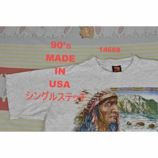 90’ｓ Tシャツ t14663 USA製 シングルステッチビンテージ 80(Tシャツ/カットソー(半袖/袖なし))