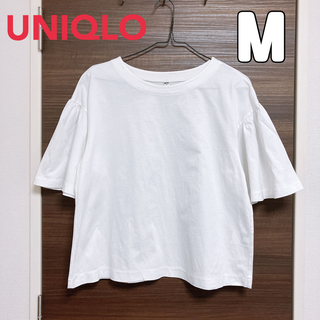 ユニクロ(UNIQLO)のユニクロ ＊ マーセライズコットンギャザースリーブT（5分袖）(Tシャツ/カットソー(半袖/袖なし))