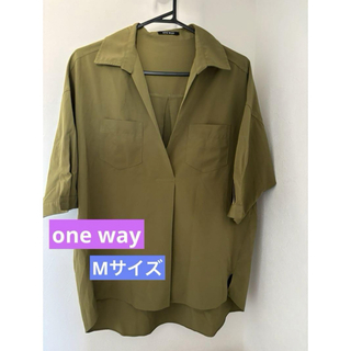 ワンウェイ(one*way)のone way ワイシャツ Ｍサイズ カーキ(シャツ/ブラウス(長袖/七分))