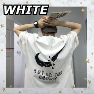 【新品】 バックプリント Tシャツ オーバーサイズ 韓国 メンズ レディース(Tシャツ(半袖/袖なし))