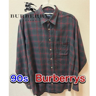 BURBERRY - Burberry90s長袖シャツ　Made in U.S.A 