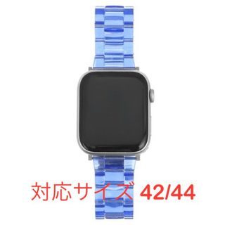 Apple Watch バンド ベルト クリア ブルー 42/44mm(その他)