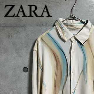 ザラ(ZARA)の【美品】ZARA ザラ 模様 デザイン シャツ レーヨン(シャツ)