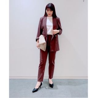 プラステ(PLST)の新品！PLST♥️リネンブレンドダブルジャケット スティックパンツ セットアップ(セット/コーデ)