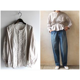 ネストローブ(nest Robe)の美品 ネストローブ TEA LEAF プリントブラウス F コットンラミー(シャツ/ブラウス(長袖/七分))