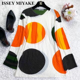 イッセイミヤケ(ISSEY MIYAKE)のISSEY MIYAKE イッセイミヤケ 長袖ブラウス M ポリエステル 総柄(カットソー(長袖/七分))