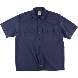 ディッキーズ(Dickies)の古着 ディッキーズ Dickies 半袖 ワークシャツ メンズXL /eaa453055(シャツ)