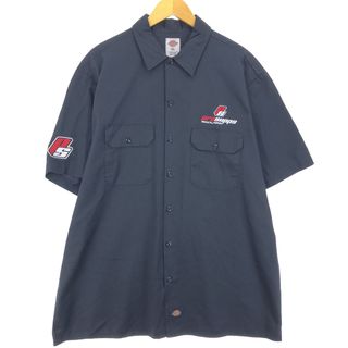 ディッキーズ(Dickies)の古着 ディッキーズ Dickies バックプリント 半袖 ワークシャツ メンズXL /eaa453455(シャツ)