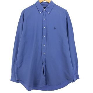 ラルフローレン(Ralph Lauren)の古着 ラルフローレン Ralph Lauren BLAKE 長袖 リネン×シルク ボタンダウンシャツ メンズL /eaa453725(シャツ)