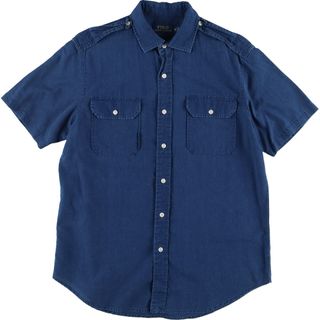 Ralph Lauren - 古着 ラルフローレン Ralph Lauren POLO RALPH LAUREN 半袖 シャンブレーコットンシャツ メンズM /eaa453079