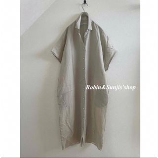 アパルトモンドゥーズィエムクラス(L'Appartement DEUXIEME CLASSE)のupper hights 『the shirt』シャツワンピース linen (ひざ丈ワンピース)