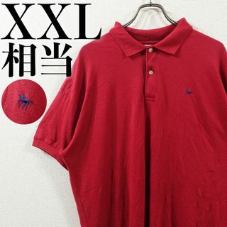 【美品】THE MEN'S STORE 半袖ポロシャツ XXL相当 レッド 古着(ポロシャツ)